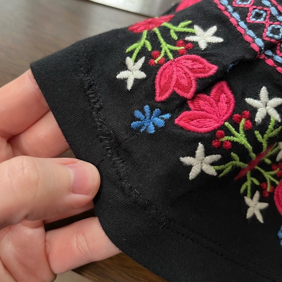 Alp-N-Rock Floral Embroidered Tunic Top Boho Ski Retro Size 5 / S - Picture 15 of 16